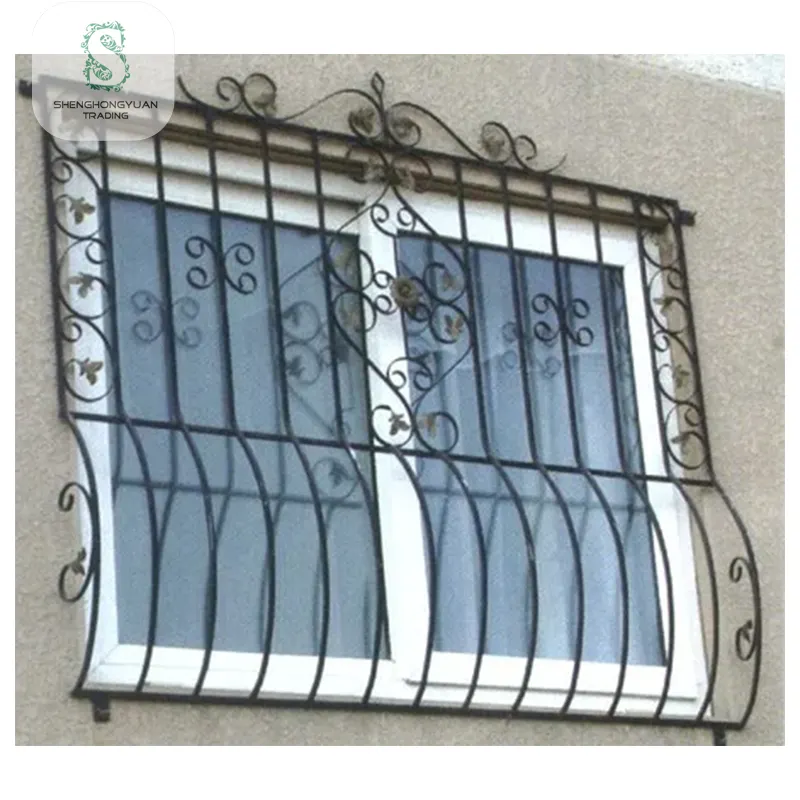 Janela de ferro, proteção de janelas em ferro forjado, design de grade de janelas