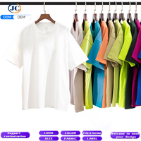 T-shirt Homme Oversize Uni Personnalisable en Coton Tricoté 280g, Plusieurs Couleurs Disponibles, Prêt à Expédier (ZC)