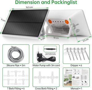 Dispositif d'arrosage automatique solaire, kit d'irrigation goutte à goutte solaire intelligent, système d'arrosage automatique pour plantes, jardin domestique, intérieur FK - Product Image 4