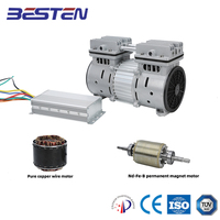 1HP 750W DC Compresseur d'air silencieux 8bar Piston 12V Moteur sans pompe à huile pour générateur d'oxygène médical 10L 15L