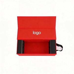 Luxury Paper champagne Shipping Box Red Wine Box for Wine Bottle with <b>Ribbon</b> Satin Bow <b>Ribbon</b> - Product Image 1
