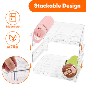 Stackable Four-Layer Transparent PP Plastic Tableware & Beverage Storage <b>Rack</b> with Large Capacity <b>for</b> Kitchen Cabinet Fridge - Product Image 3