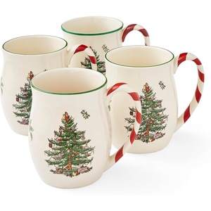 Taza con Diseño de Árbol de Navidad Spode con Asas de Bastón de Caramelo, Apta para <span class=keywords><strong>Microondas</strong></span> y Lavavajillas, Juego de 4 Piezas - Product Image 6