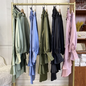 2237# Elegant New Design Top and Skirt One Set Thick Satin Fashion Long Sleeve Modern Muslim Woman Clothing - Product Image 6