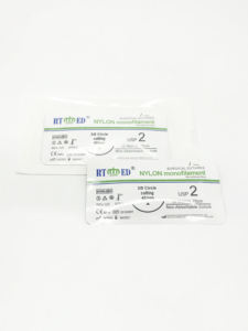 Benang Bedah Nilon RTMED Non-Absorptif Monofilamen Warna Hitam dan Putih - Product Image 1