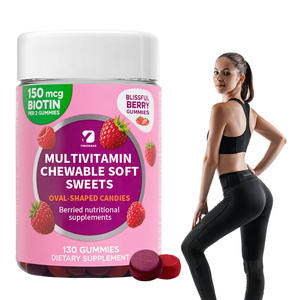 Bonbons mous à croquer <span class=keywords><strong>multivitamin</strong></span>és OEM pour homme et femme Bonbons de forme ovale Suppléments nutritionnels personnalisés aux baies - Product Image 1