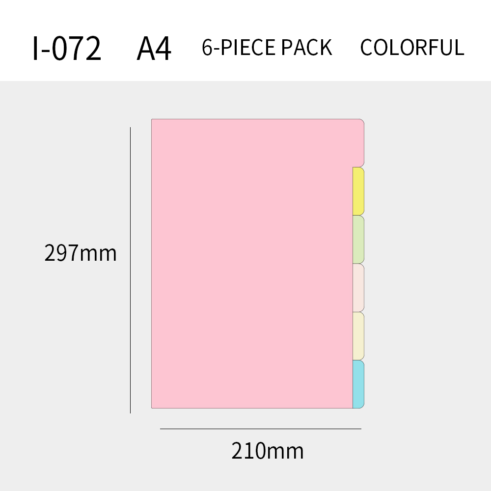 A4 Paper Index 6 Pcs Colorful