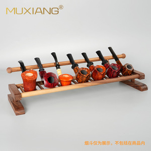 North American Black Walnut Solid Wood 7 Pocket Pipe Rack Detachable Display Rack Creative Pipe Tool Rack - Product Image 2