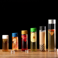 Cristal pas cher coloré créatif logo personnalisé en forme de diamant école bouteille d'eau en verre dépoli cadeaux promotionnels avec poignée