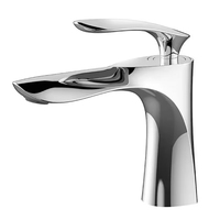 Robinet de lavabo de salle de bain courbé à levier unique, mitigeur eau chaude et froide, finition chromée ou noir mat en option, garantie 5 ans