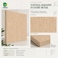 Contreplaqué recouvert de placage de chêne blanc crème Jinbase XT2225, qualité E0, 1220x2440mm, bois de teck massif pour meubles et panneaux intérieurs