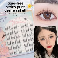 SHUANGYU Faux cils plats en cheveux synthétiques faits à la main, aspect naturel, sans colle, sans formaldéhyde, vente en gros
