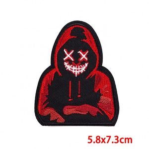 Patch brodé personnalisé en sergé motif crâne fantôme, thermocollant ou à coudre, pour casquettes de camionneur et vêtements – Vente en gros - Product Image 4