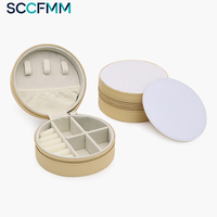 SCCFMM Sublimations-Geschenkbox, Blanko PU-Leder Schmuckbox im Europäisch-Amerikanischen Stil, Aufbewahrungsbox für Ohrringe, Halsketten und Ringe, Hitzebeständig