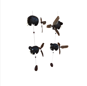 Carillon éolien à thème animal, en bois sculpté à la main, 100% matériau naturel, style traditionnel moderne, origine Thaïlande, pour cadeaux et souvenirs - Product Image 3