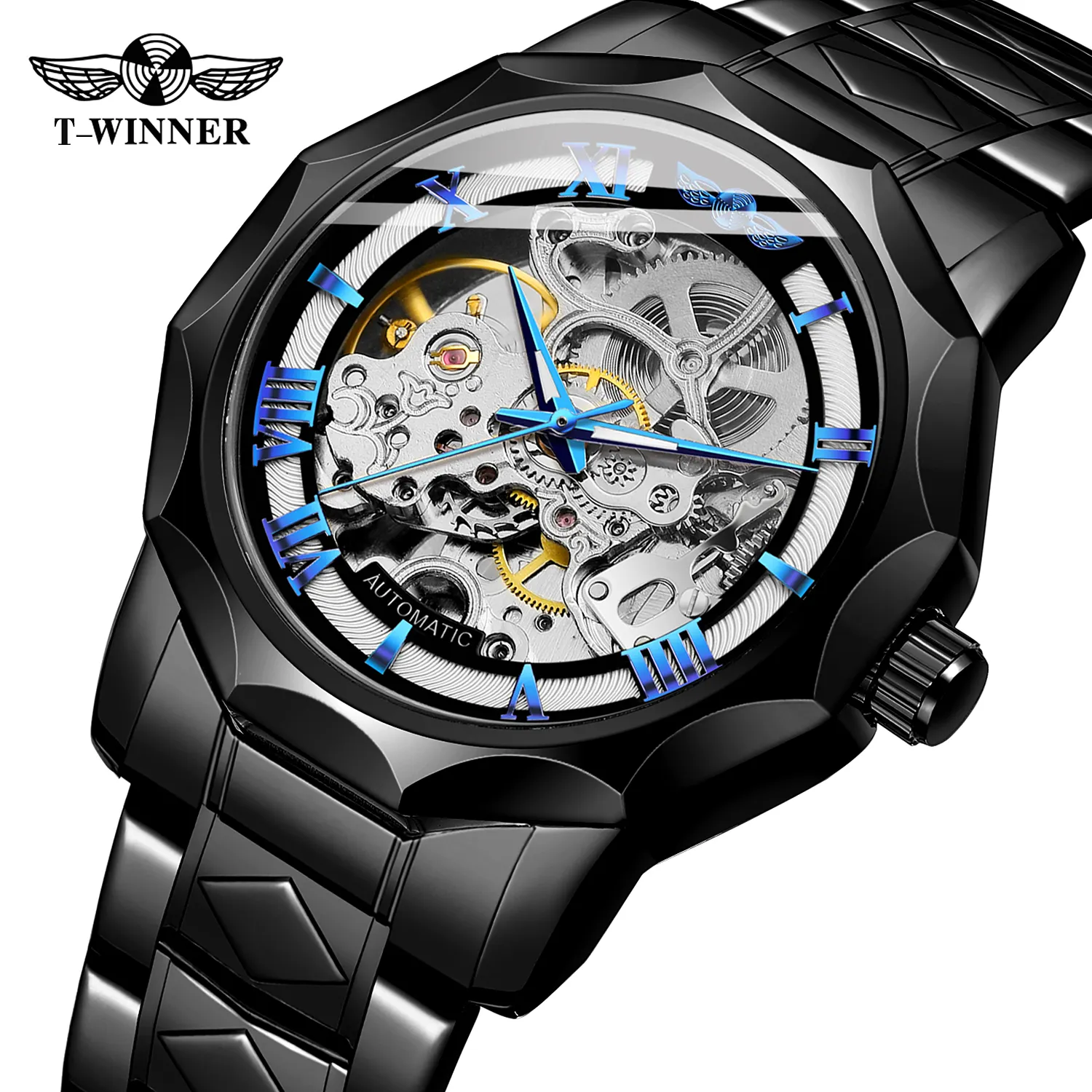 Forsining Watches Brand Quality Fashion Gold Wrist Luxury Custom Skeleton Reloj Para Hombre Automatic Mechanical Watch for Men