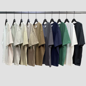 Custom T Shirt Men's 100% Cotton 275GSM Heavyweight Oversized Drop Shoulder Streetwear Blank Boxy Fit Crop T Shirt for Men - Product Image 4