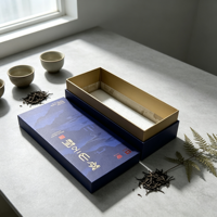 Boîte personnalisée avec logo en feuille d'or écologique, surface gaufrée, couvercle long |   Boîte cadeau rigide |   Boîte d'emballage de thé de qualité supérieure