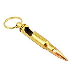 Sáng tạo chất lượng cao kim loại đạn Cartridge trường hợp Keychain 3D tùy chỉnh mở chai Keychain