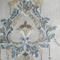 Rideau brodé sur mesure, directement de l'usine, voile brodé français européen