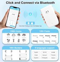 Printer Mini D30S Portabel Bluetooth, Printer Genggam Pembuat Label Nama dan Stiker