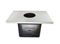 Ensemble table et chaises de restaurant commercial MODI 70L 84x53.5x70cm en fonte noire, chaise industrielle de salle à manger, sécurité anti-flamme - Fournisseur d'usine