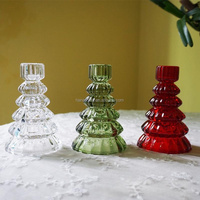 Vente en gros de porte-bougies en verre personnalisés pour arbre de Noël, porte-bougies transparents pour bougies coniques, pour la décoration de la maison, des mariages et des événements