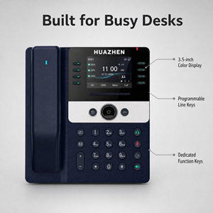 Teléfono IP Empresarial <span class=keywords><strong>E600PRO</strong></span> Gigabit PoE con Pantalla LCD a Color de 3.5 Pulgadas 320x240, Conferencia de 6 Vías, 21 Teclas DSS, Auricular Inalámbrico - Product Image 3