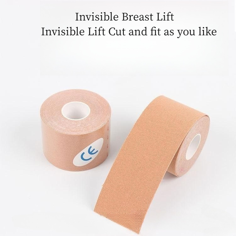 Waterproof Adhesive Women Chest Cover Elastic Rolls Breast Lifting Bra Tape Custom Size Boob Breast Lift Bra Body Boob Tape