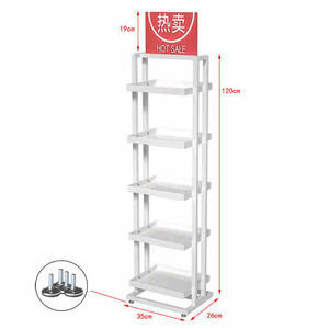 Rak Display ritel berdiri Display penyimpanan toko kosmetik rias logam 4 lapisan kualitas tinggi untuk promosi produk cantik - Product Image 6