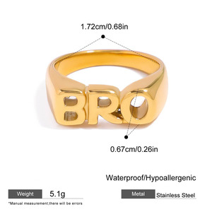 ERESI Personalized Stainless Steel Family Letter <strong>Ring</strong> 18K <strong>Gold</strong> Plated Mom <strong>Dad</strong> Engraved Statement <strong>Ring</strong> for Family Gift Jewelry - Product Image 6