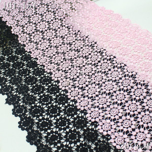 Nuovo stile del produttore eco-friendly pizzo in poliestere 100% 20cm nero rosa Guipure ricamato pizzo per il cucito di abbigliamento - Product Image 1