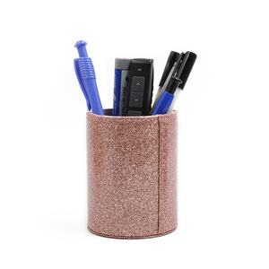 Porte-stylos créatif en cuir coloré, organiseur de cosmétiques de bureau, porte-stylos scintillant (Dropshipping disponible) - Product Image 4