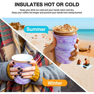 Custom Design Reusable Insulated Solo Neoprene Coffee Cup Holder Cold Neoprene Bubble Tea Cup Sleeve Koozy Holder Cover <strong>Carrier</strong> - Product Image 6