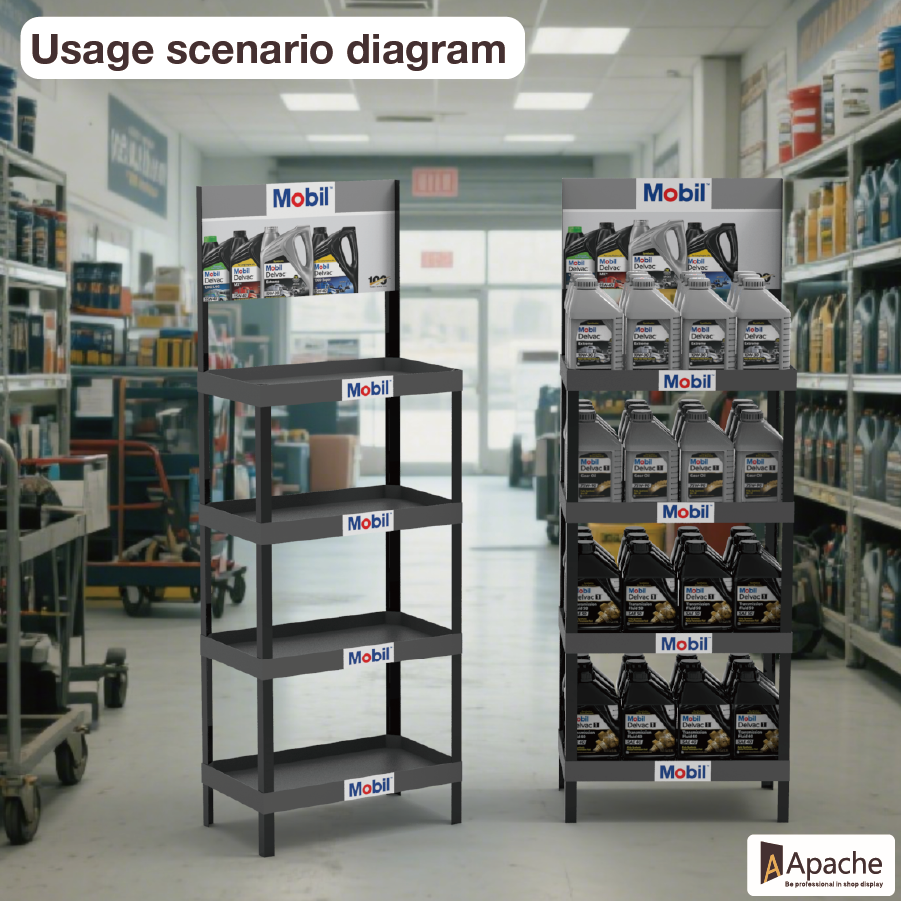 Beviis Custom Plastic Display Racks for Motor Oil Pvc Stand Display Store Stand Plastic Shelf for Retail Store Shop — view 6