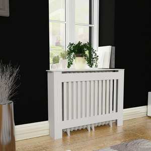 Modern 112x19x81.5cm Vertical <strong>Radiator</strong> Cover <strong>MDF</strong> Medium Wood <strong>Panel</strong> for Home Furniture for Living Room and Bedroom - Product Image 4