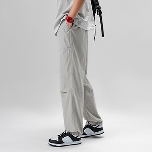 Nuova collezione uomo primavera autunno Casual Cargo <span class=keywords><strong>pantaloni</strong></span> da <span class=keywords><strong>paracadutista</strong></span> a vita media dritta tinta unita traspirante Versatile - Product Image 5