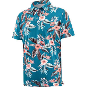<b>Men's</b> Plus Size <b>Tropical</b> Hawaiian Floral Poplin Breathable Polo <b>Shirt</b> Short Sleeve Woven Casual Summer Beach Holiday Wear - Product Image 1