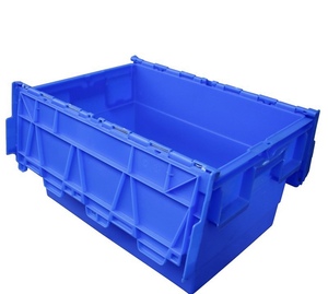 Lưu trữ nhựa container Box với nắp hậu cần nestable di chuyển thùng - Product Image 2