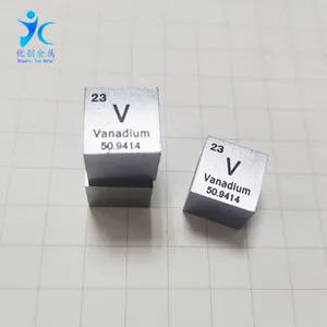 Stokta cilalı 25.4x25.4x25.4mm vanadyum Metal eleman küp