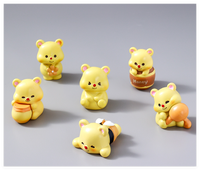 3D DIY Jardín de hadas casa de muñecas decoración animales miel oso miniatura Kawaii pequeño mediano resina figuritas a granel chico juguetes regalos