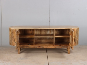 Export Quality Solid Wood <b>TV</b> <b>Stand</b> Media Console with Storage Cabinets Display Shelves and Durable Construction for Residential - Product Image 5