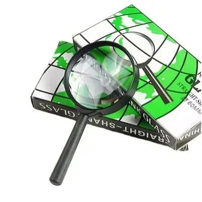 Hot Sales Plastic Frame and Plastic Handle Hand Held Glass 75mm Magnifier