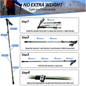 Bastones de Trekking Plegables Personalizables al por Mayor, <span class=keywords><strong>Precio</strong></span> de Fábrica, Bastones de Senderismo Ajustables - Product Image 4