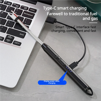 Briquet électrique rechargeable USB en aluminium noir portable d'origine usine avec électronique personnalisée