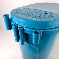 Seau de pêche portable en PP épaissi pour appâts vivants, bac de stockage de poissons vivants avec couvercle ventilé