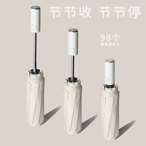 ร่มเปิดอัตโนมัติ 100 ซม. 8 ซี่โครง โครงอะลูมิเนียม ป้องกันรังสียูวี ผ้าไนลอน พับสามตอน ดีไซน์มินิมอล สำหรับเดินทาง ใช้ได้ทั้งแดดและฝน - Product Image 1