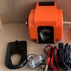 รอกไฟฟ้า 12 โวลต์ สายสลิงเหล็ก ตะขอเกี่ยว แบบยึดติด สีส้ม พร้อมรีโมทคอนโทรลแบบมีสาย - Product Image 1
