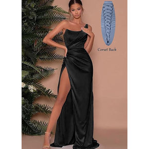 Vestido Largo <span class=keywords><strong>de</strong></span> Fiesta con Abertura, Un Hombro Descubierto, Estilo Sirena, para Damas <span class=keywords><strong>de</strong></span> Honor, Vestido <span class=keywords><strong>de</strong></span> Noche Formal para Mujer - Product Image 6