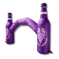 Arche gonflable publicitaire extérieure en forme de bouteille de vin – Arche gonflable pour magasin de vin, club, salon professionnel, festival, marketing de marque